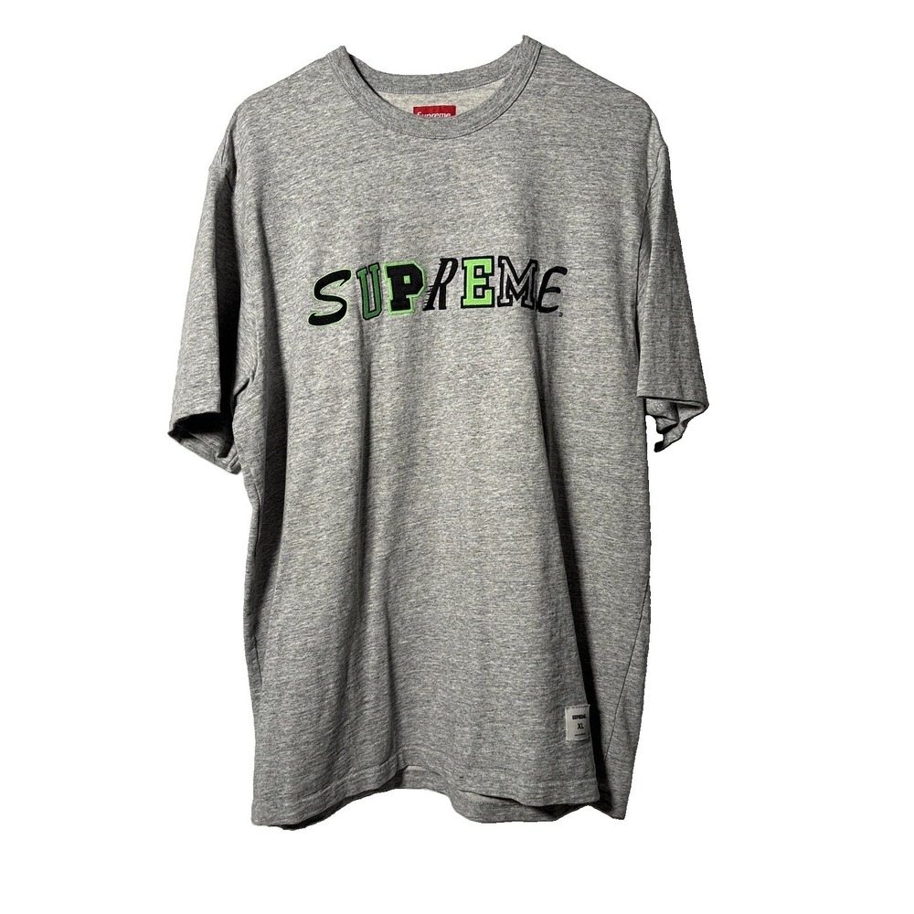 Supreme Collage Logo S/S TopHeather Grey Size XL